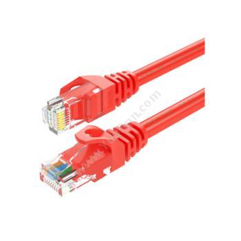 山泽 SamZheRED-6080 六类非屏蔽网络跳线CAT6网线（红） 8米六类网络跳线