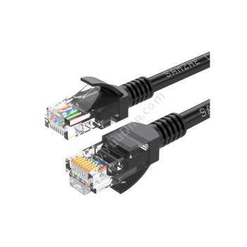 山泽 SamZheHBL-6030 六类工程级非屏蔽网络跳线CAT6网线 （黑） 3米六类网络跳线