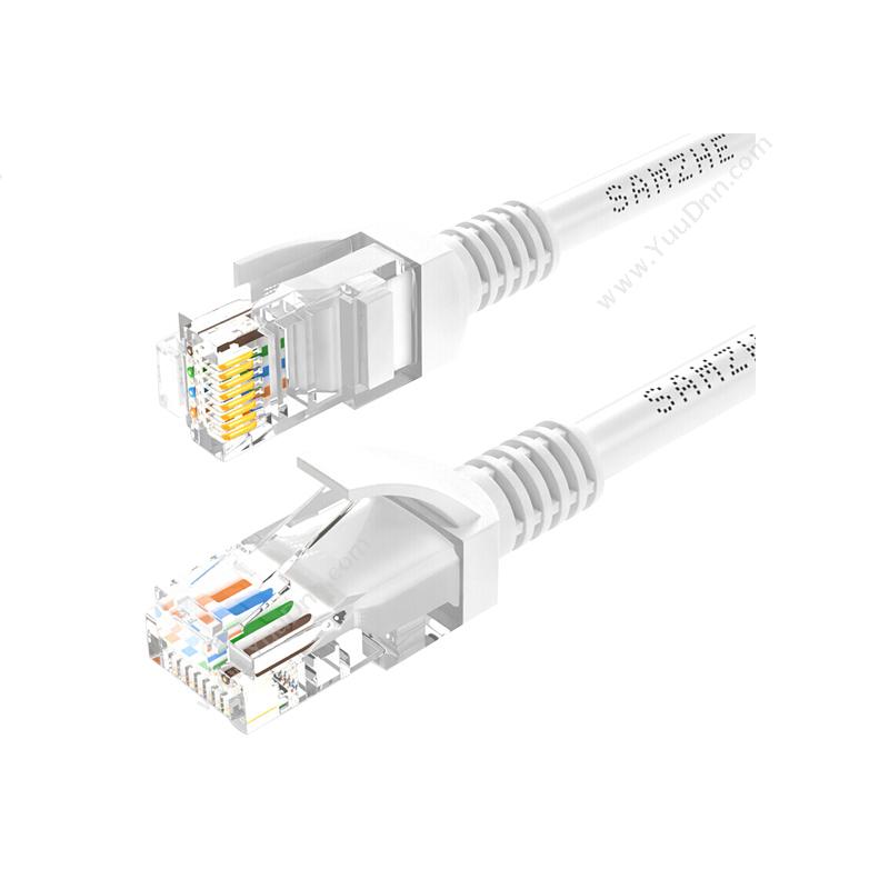 山泽 SamZhe BHE-6250 六类工程级非屏蔽网络跳线CAT6网线 （白） 25米 六类网络跳线