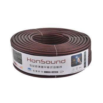 宏尚德 HonSound 专业麦克风线话筒线音频线平衡信号线酒（红）96编 100米/卷 麦克风电缆