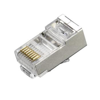 安讯仕 AXS8P8C 超五类RJ45铜壳镀金FTP网络屏蔽水晶头 3U 100个/盒水晶头