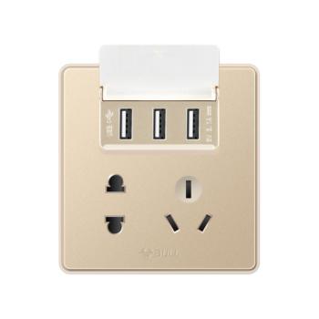 公牛 Bull USB面板面板五孔面板 G18E536U6 （金） 插座