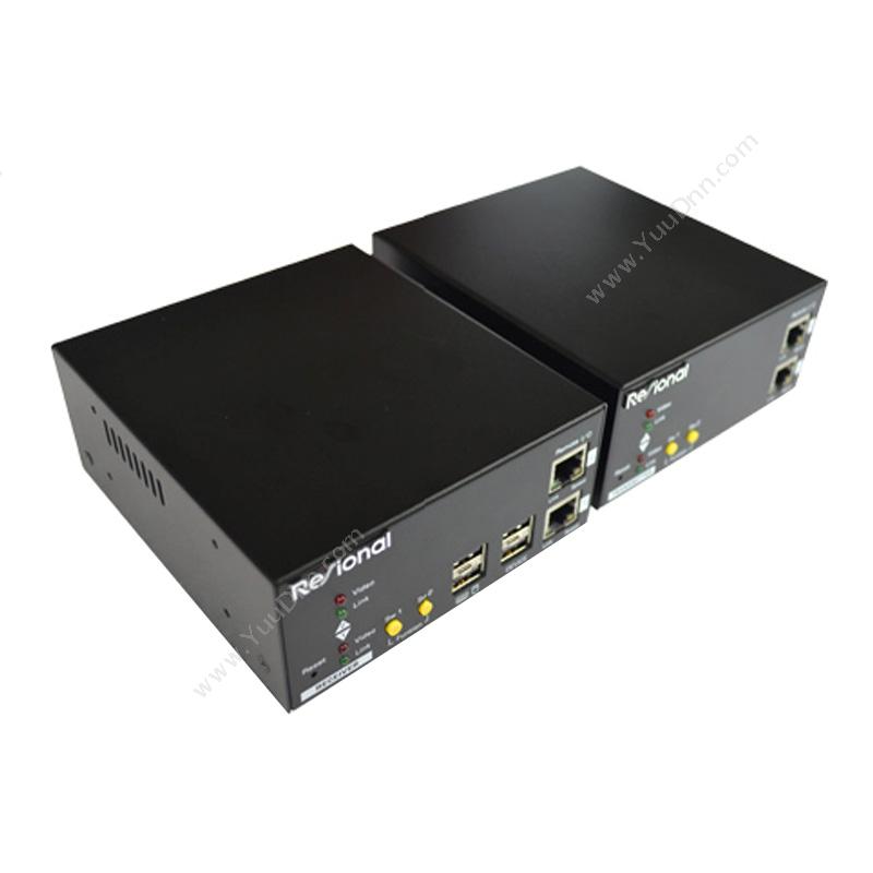 睿讯 Resional 双显卡DVI延长器带有音频麦克风&USBHub距离达100M AI8102A KVM延长器