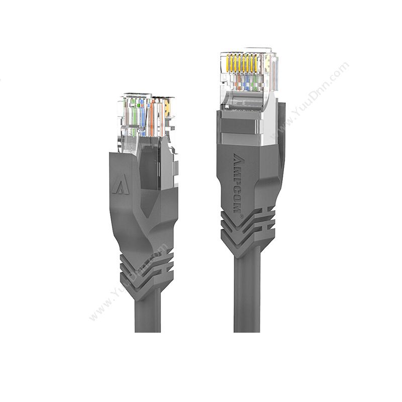 安普康 AmpCom 六类非屏蔽无氧铜网络跳线 网络级 灰色 2米 AMC6GY71820 六类工程网络跳线