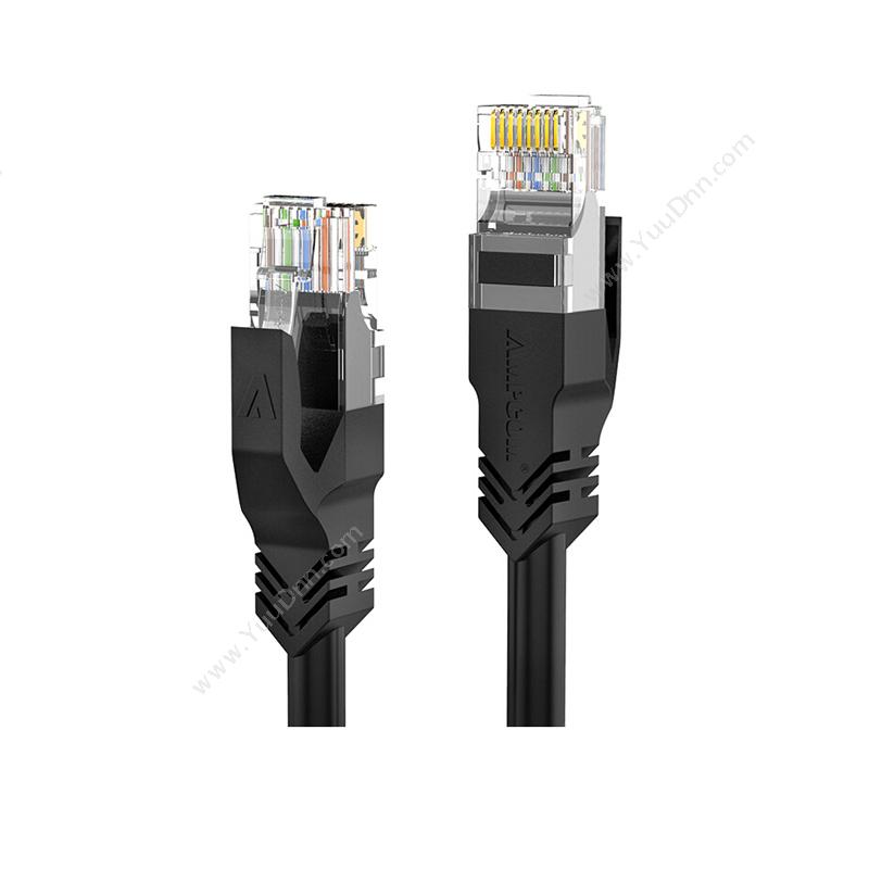 安普康 AmpCom 六类非屏蔽无氧铜网络跳线 网络级 （黑） 1.5米 AMC6BK71815 六类工程网络跳线