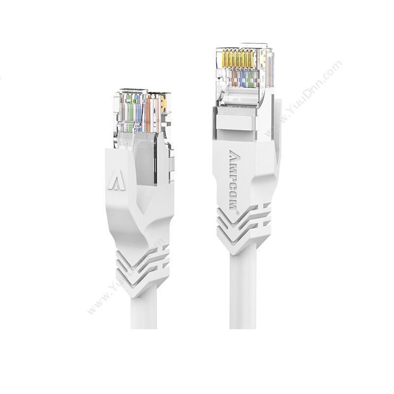 安普康 AmpCom 六类非屏蔽无氧铜网络跳线 网络级 （白） 0.5米 AMC6WT71805 六类网线