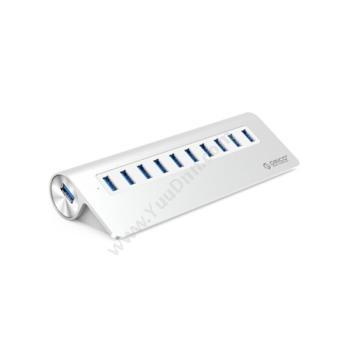 奥睿科 Orico10口USB3.0分线器 桌面HUB扩展集线器 全铝带电源 银色M3H10硬盘盒/柜