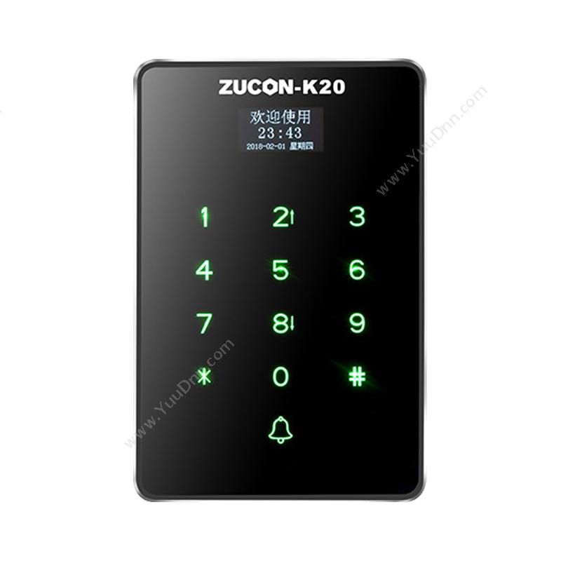 祖程 ZuCon K20 门禁考勤机金属触摸机刷卡机密码机带U盘下载功能 ID读头（防水） 人脸考勤