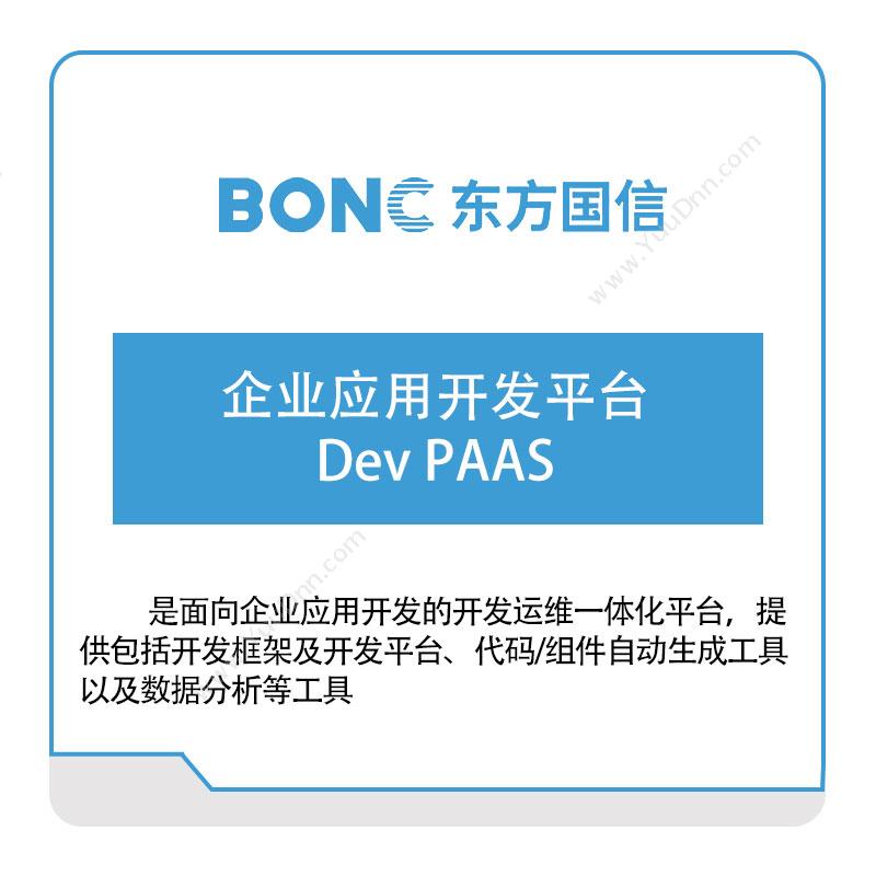 东方国信企业应用开发平台Dev-PAAS大数据