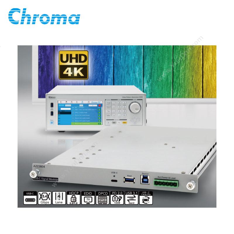 致茂电子USB-C信号模组-ModelA223804视频与色彩测试